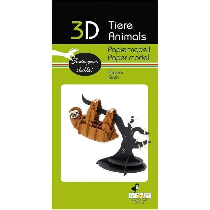 3D Faultier Papiermodell Fridolin