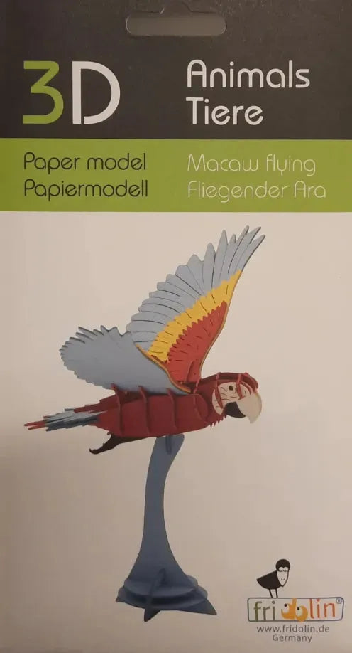3D Fliegender Ara Papiermodell - 11752 Fridolin
