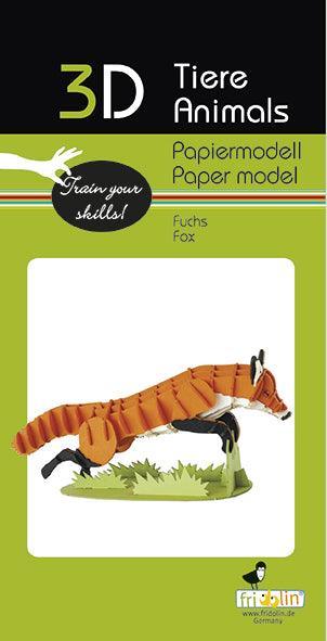 3D Fuchs Papiermodell Fridolin