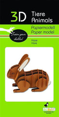 3D Hase Papiermodell Fridolin