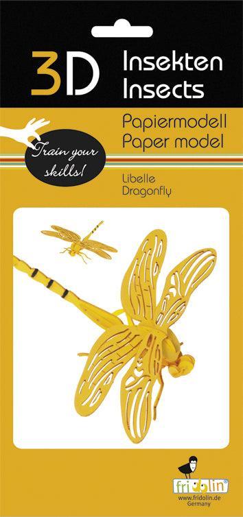 3D Libelle Papiermodell Fridolin