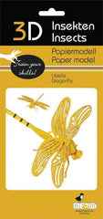 3D Libelle Papiermodell Fridolin
