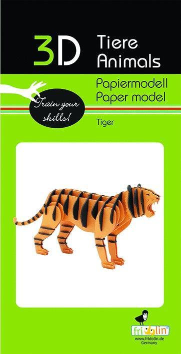 3D Tiger Papiermodell Fridolin