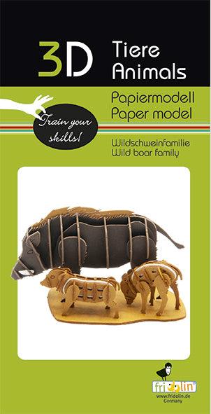 3D Wildschweinfamilie Papiermodell - www. kunstundspiel .de 4031172117131
