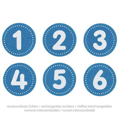 Krone Filz - blau - inklusive Zahlen 1-6