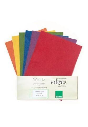 Bastelfilz kräftige Farben 6Stk. (20x15cm) Filges