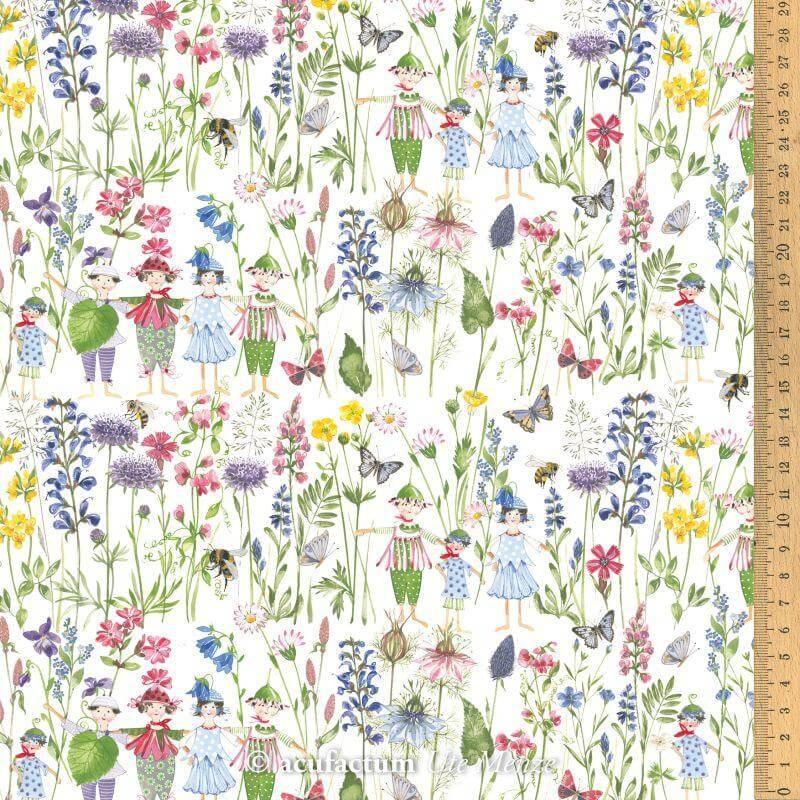Baumwollstoff Blumenkinder Acufactum