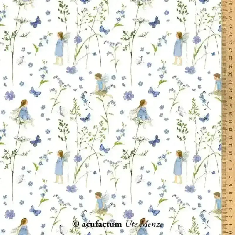Baumwollstoff Elfengarten blau Acufactum