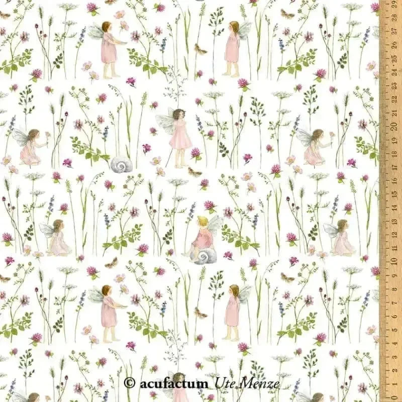 Baumwollstoff Elfengarten rosa Acufactum