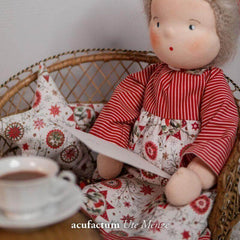 Baumwollstoff Rotkehlchen und Sterne Acufactum