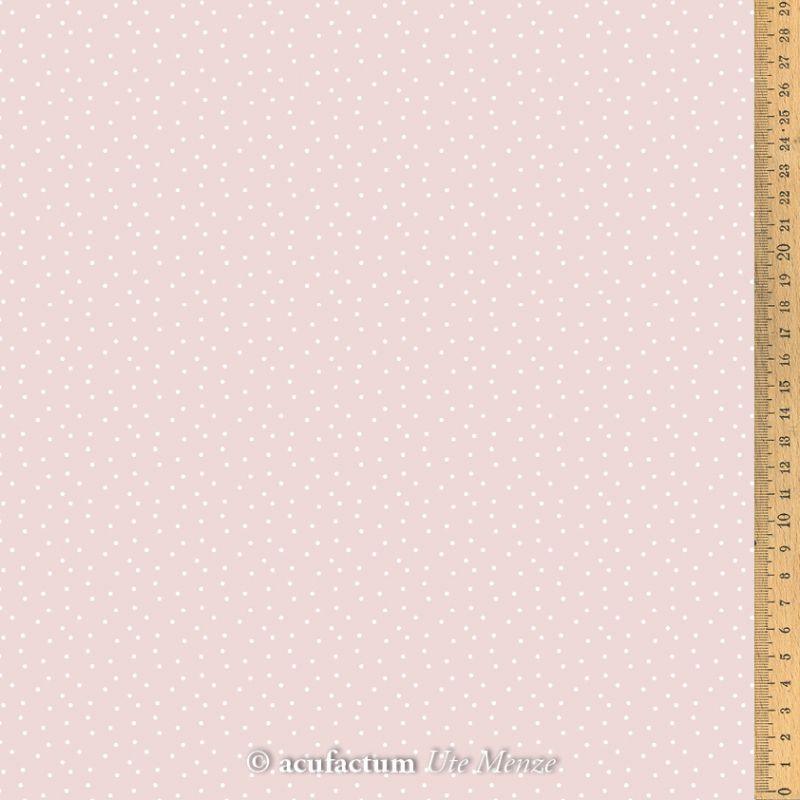 Baumwollstoff - Tupfen altrosa-weiß Acufactum