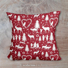 Baumwollstoff Wichtelwald rot Acufactum