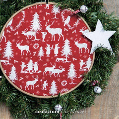 Baumwollstoff Wichtelwald rot Acufactum