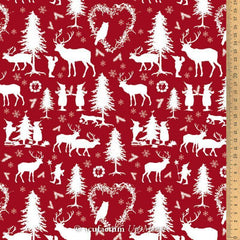 Baumwollstoff Wichtelwald rot Acufactum