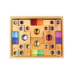 Bauspiel - Farbtreppe mit Lichtbauquadern 16 Teile