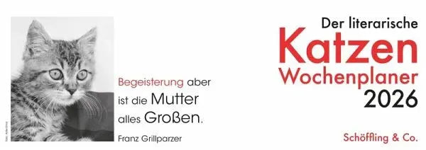 Der literarische Katzen Wochenplaner 2026 - 9783895617225 Schöffling & Co.