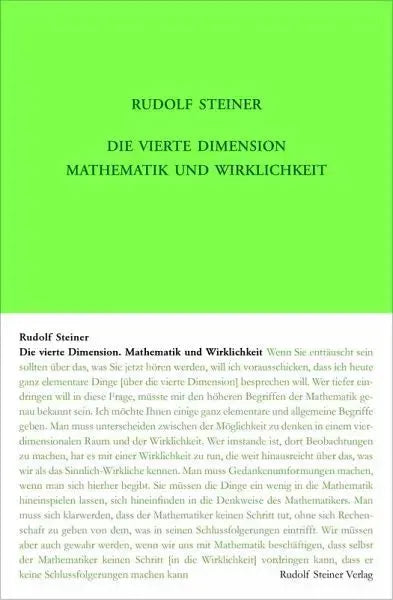 Die vierte Dimension. Mathematik und Wirklichkeit. - 9783727432460 Rudolf Steiner Verlag