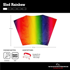 Drache klein Sled Rainbow Wolkenstürmer