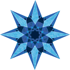 Faszinierende Fenstersterne - blau, gelb, magenta (Kopie) Spötzl