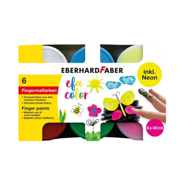 Fingerfarbe neon 6 Stück - Eberhard Faber