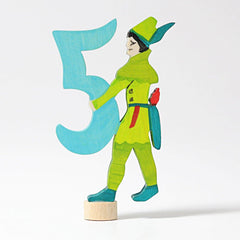 Geburtstagsstecker Märchenfigur Zahl 5 Robin Hood Grimms