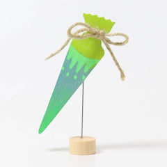 Geburtstagsstecker Schultüte - Neongrün Grimms