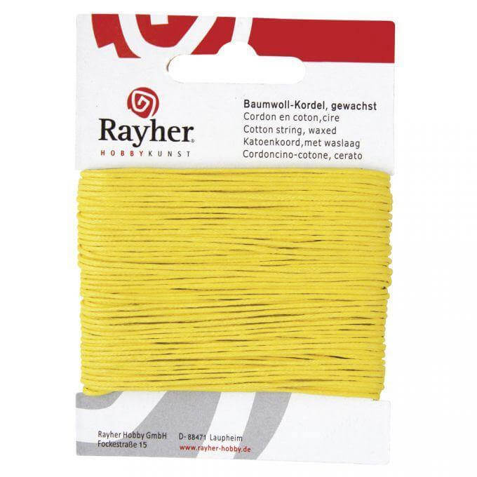 Gewachste Baumwollkordel - Gelb Rayher