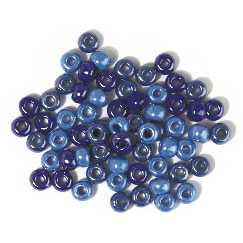 Glasperlen-Opak blau/türkis - groß Rayher