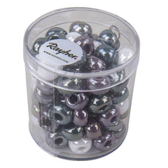 Glasperlen-Opak grau/lila/weiß - groß Rayher