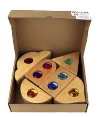 Glitzernde Holzbausteine - Funkeldächer - 12 Teile - 91370273 Bauspiel