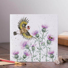 Grußkarte - Federn und Disteln Wrendale