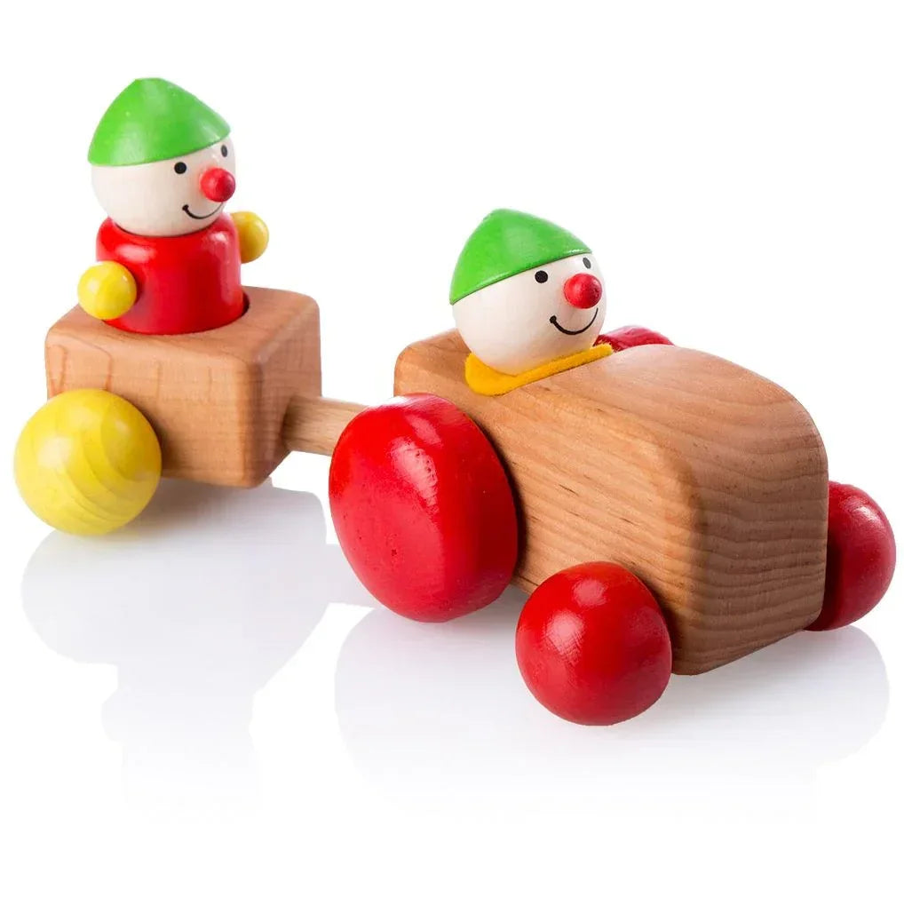 Holzauto Landwicht Michel mit Anhänger und Stehwicht - 121009 Pfingstweid