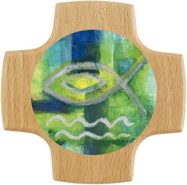 Holzkreuz "Fisch" - 4045451501559 Maria Laach