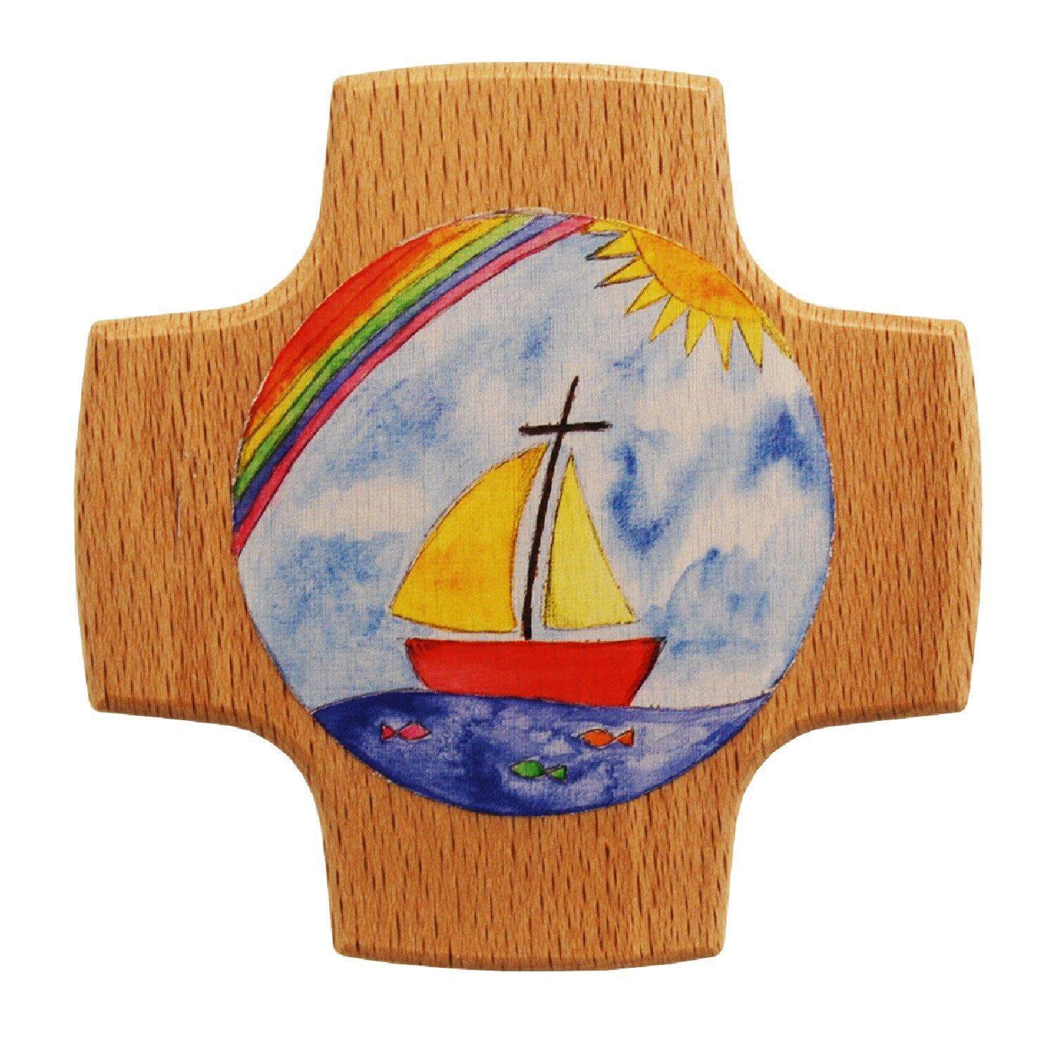 Holzkreuz "Regenbogen und Schiff" Maria Laach