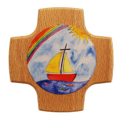 Holzkreuz "Regenbogen und Schiff" Maria Laach