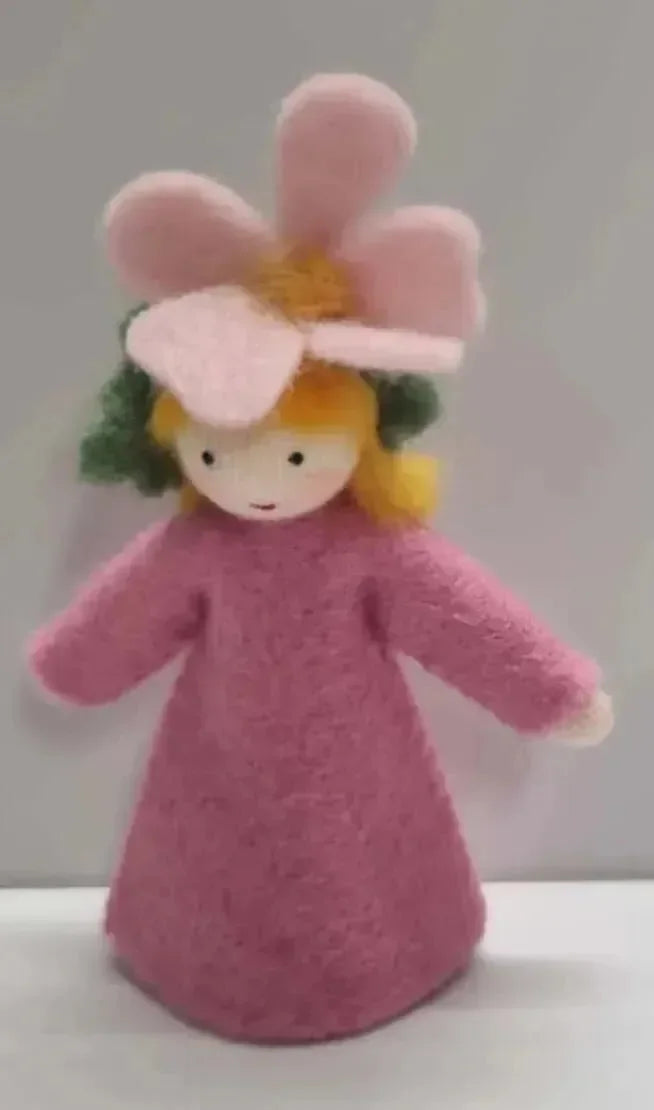 Jahreszeitenpüppchen Heckenrose pink (Blume auf dem Kopf) - limitierte Edition - Ambrosius