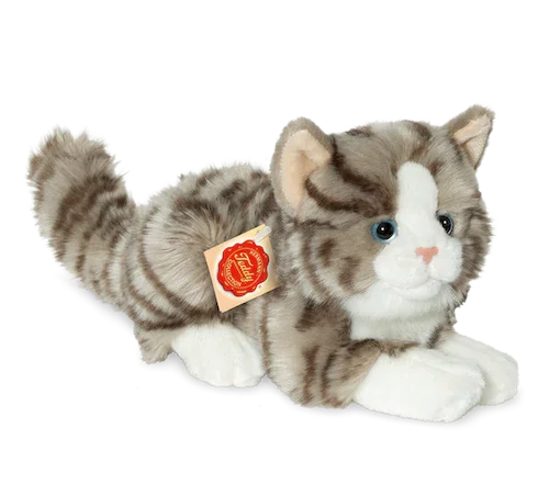 Katze liegend grau 20cm - 906919 Teddy Hermann