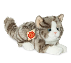 Katze liegend grau 20cm - 906919 Teddy Hermann