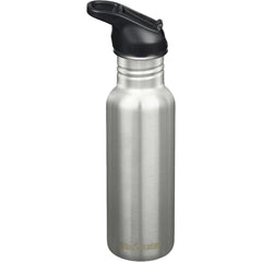 Klean Kanteen Classic 532ml Edelstahl-Trinkflasche mit Flip Seal Sport Cap brushed stainless silber - 1011186 Kleankanteen