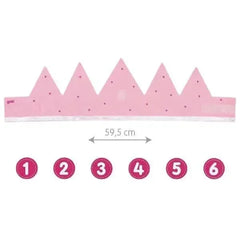 Krone Filz - rosa - inklusive Zahlen 1-6 Goki