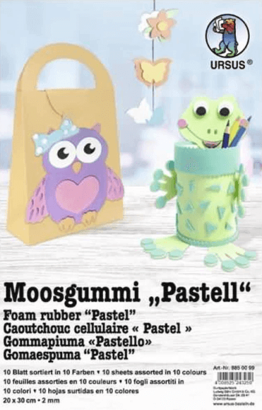 Moosgummi Block DIN A4 - Pastell Farben URSUS