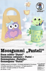 Moosgummi Block DIN A4 - Pastell Farben URSUS