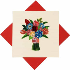 Origamo Karte - Bunter Blumenstrauss - PQ049 Paladise