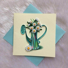 Origamo Karte - Gartenkanne mit Margeriten Paladise