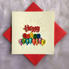 Origamo Karte - Happy Birthday Luftballons - PQ022 Paladise