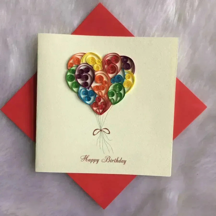 Origamo Karte - Luftballons (ohne Happy Birthday darunter) Paladise