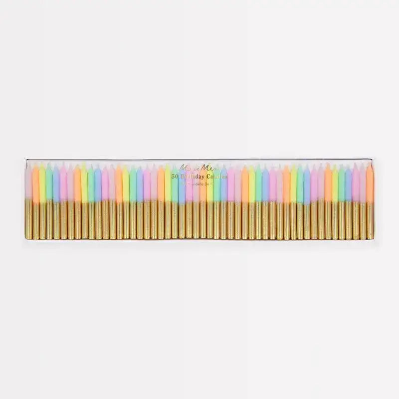 Pastellfarbene Minikerzen 50 Stück - 285666 Meri Meri