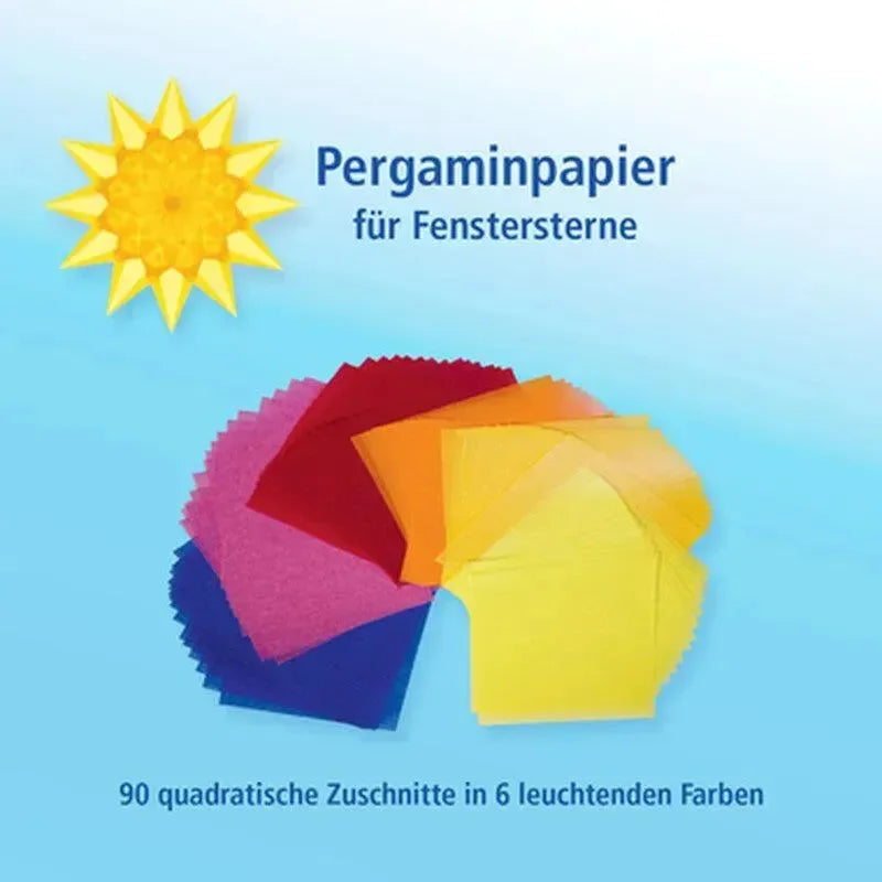 Pergaminpapier für Fenstersterne - 90 quadratische Zuschnitte Nachfüllpackung - 012 Spötzl