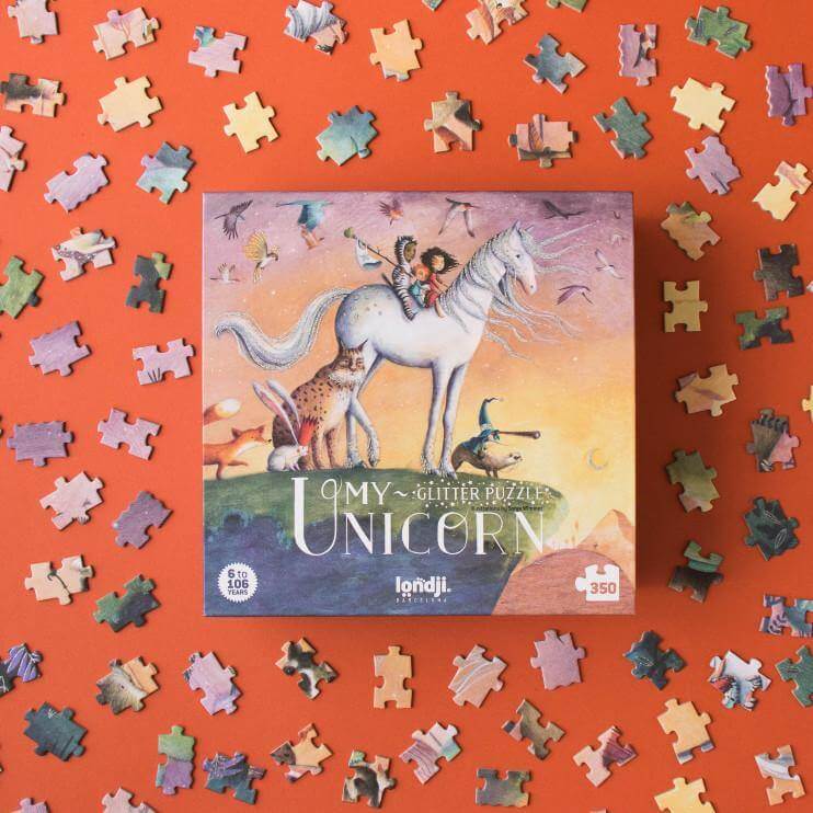Puzzle 350 Teile - Glitzer Einhorn Londji
