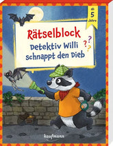 Rätselblock Detektiv Willi schnappt den Dieb – spannendes Kinderbuch ab 5 Jahren mit Raccoon-Detektiv